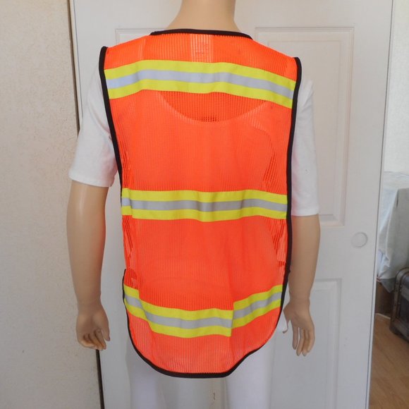 Set of 3 Safety Vests Orange Mesh - Picture 3 of 9